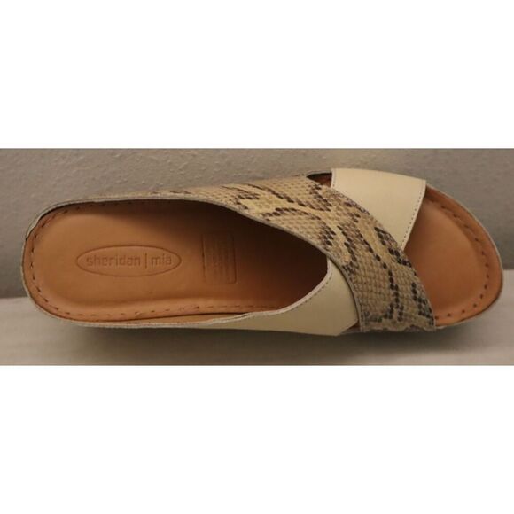 Sheridan Mia WMN Sz 41M US 10M Beige Combo Snake Print Kokos Leather Sandals - Picture 7 of 14